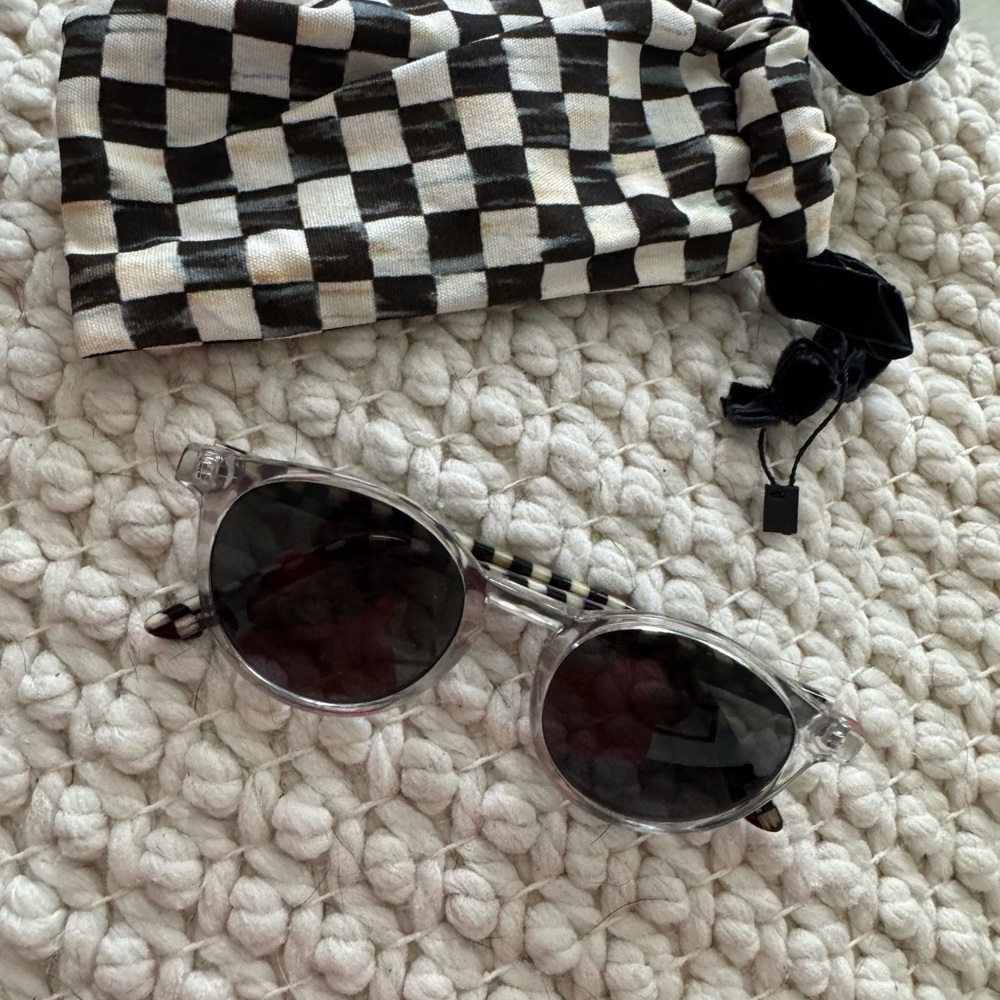 MacKenzie-Childs Black and White Checkered Sunglasses NWOT